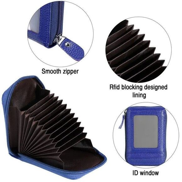 Women's RFID Blocking Faux Leather Accordion Wallet Credit Card, ID Holder NEW - Picture 9 of 9